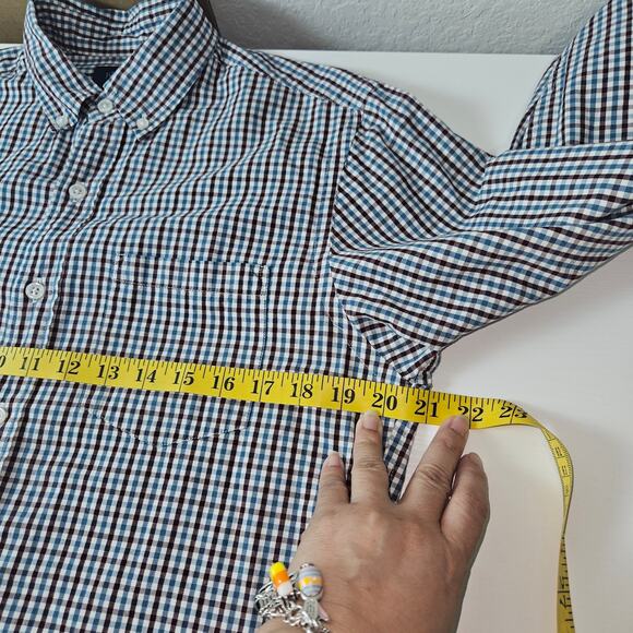 J. Crew Men's Small Gingham Plaid Long Sleeve Button-Up Shirt Work Career - Picture 6 of 8